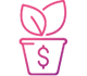 Plant with dollar sign on pot icon